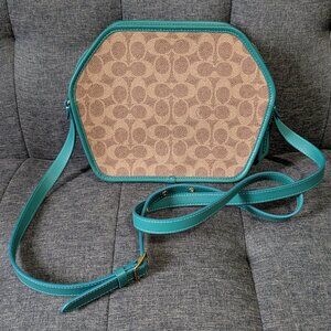 Coach Zip Geometric Pouch In Signature Canvas